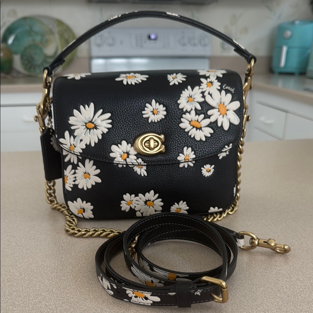 Coach Black and White Floral Crossbody Bag